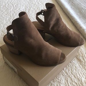 Lucky Brand Peep toe bootie sling back shoes